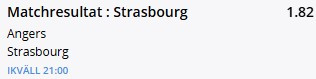 Strasbourg speltips, Angers Strasbourg odds, Ligue 1 spelförslag, dagens speltips Frankrike, Strasbourg Champions League, Angers nedflyttning, fotbollstips Ligue 1, formtabell Strasbourg